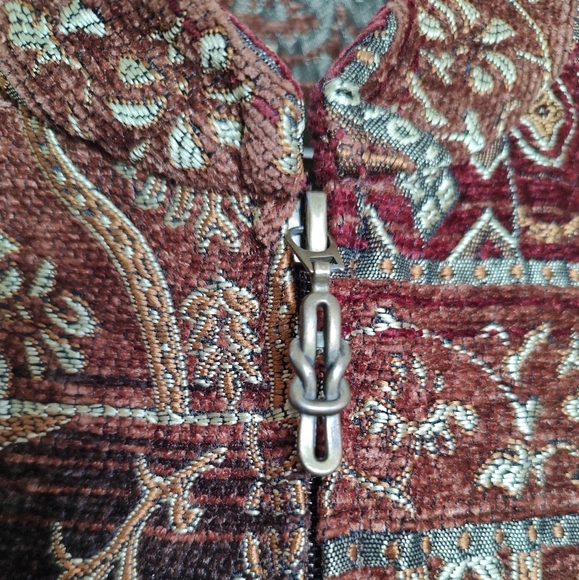 Christopher & Banks Unlined Tapestry Zip Up Multicolor Patterned Jacket - Picture 3 of 8